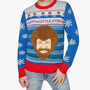 Spencer's Light-Up Bob Ross Christmas Sweater